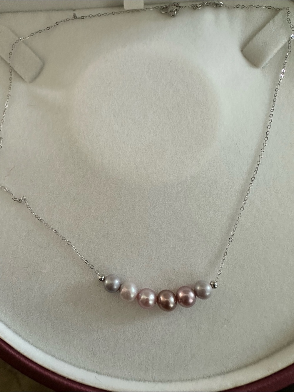 Dainty Sterling Silver Purple Freshwater Necklace 8mm